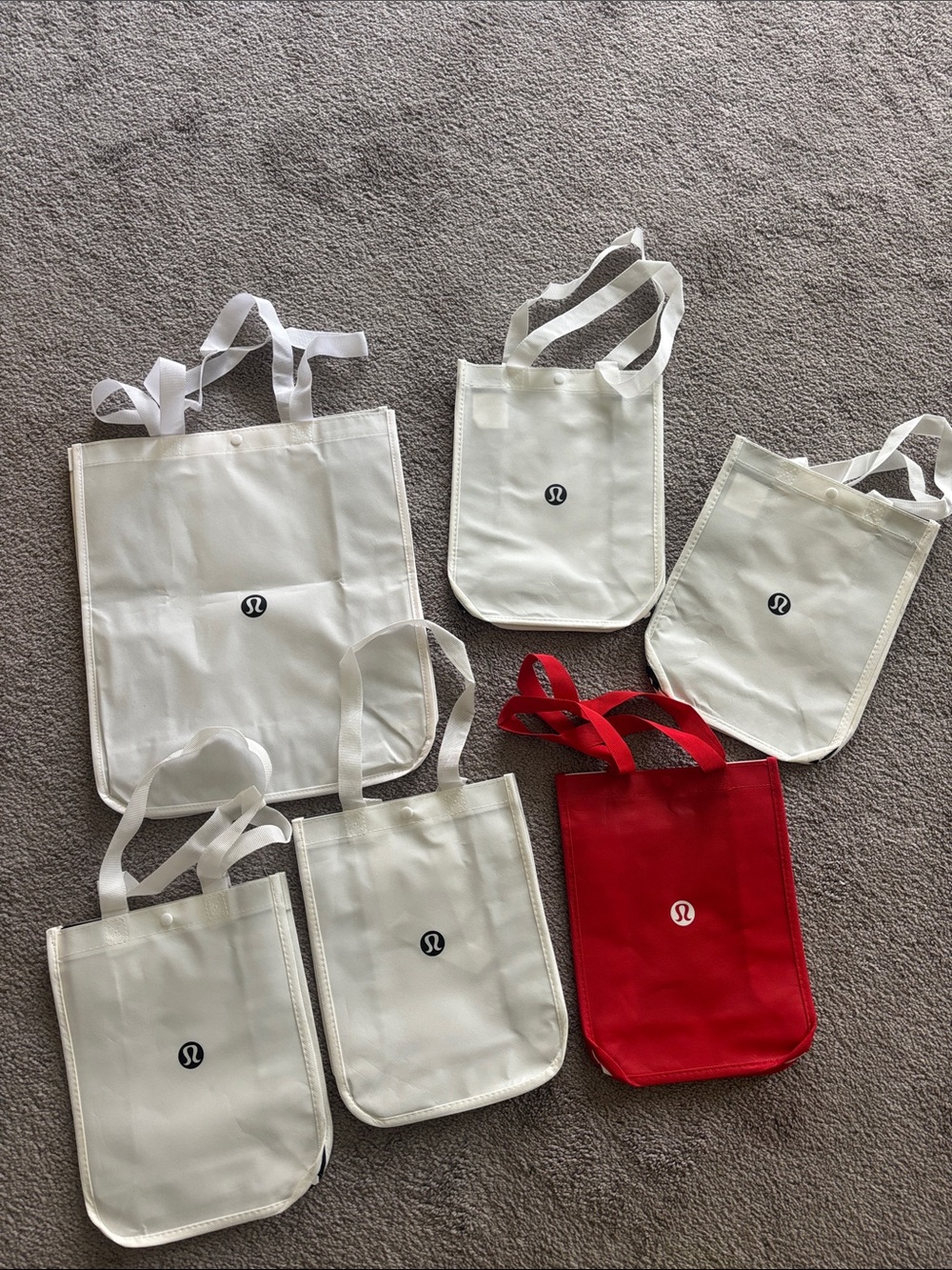 NWT!lululemon athletica Reusable Tote Bags - White and Red